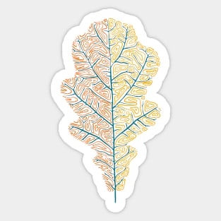 Topographic Mountain Oak Leaf Sticker